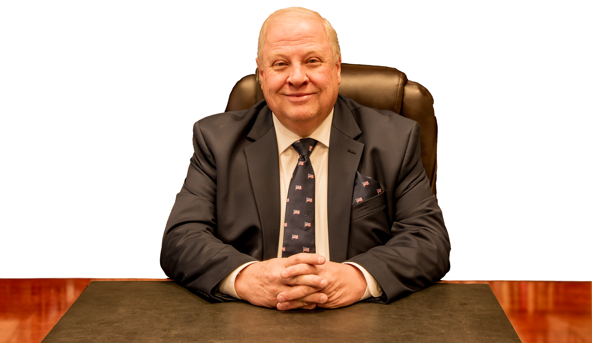 Steve Lolley sitting at his desk